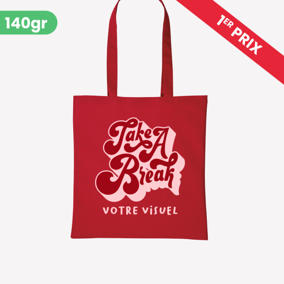 red personalised cheap tote bag