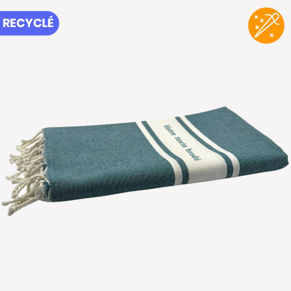 fouta bleu personnalisée