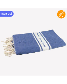 fouta bleu foncée personnalisée