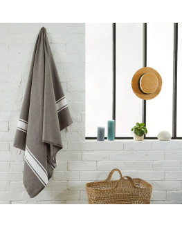 embroidered taupe fouta