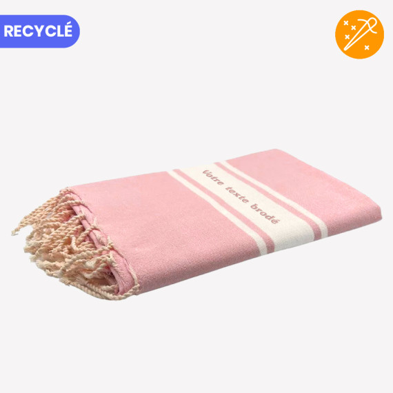 fouta rose personnalisée