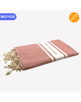 fouta rose poudré personnalisée