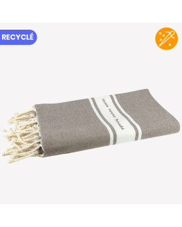 fouta taupe personnalisée