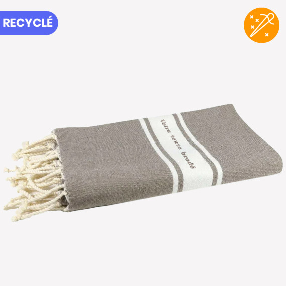 fouta taupe personnalisée